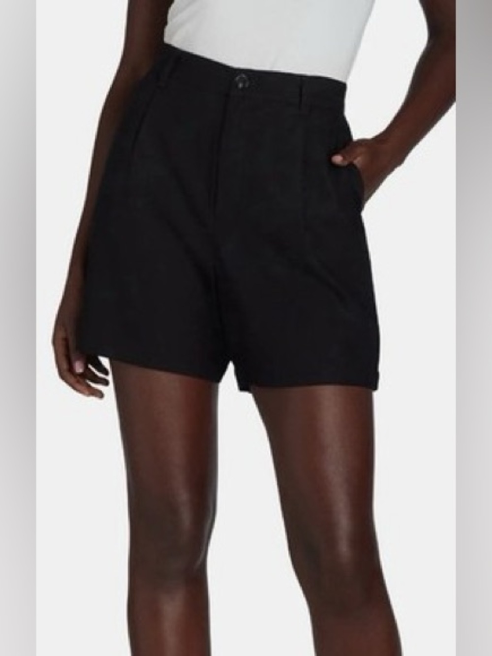 Time and Tru Women’s Linen Blend Shorts, 5” Inseam Black Size XXL 20 EUC
